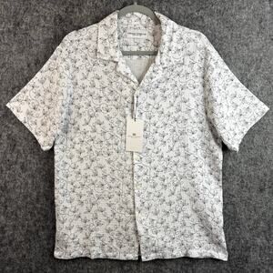 Thomas Sterling Men's Cotton Button Shirt Small‎ Abstract Vine Print NWT